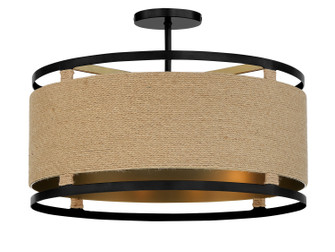 Windward Passage Four Light Semi Flush Mount in Coal And Soft Brass (7|3869726)