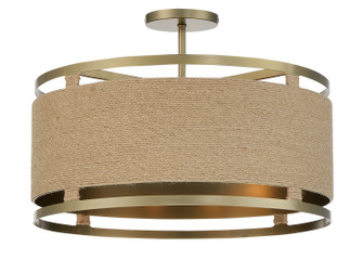 Windward Passage Four Light Semi Flush Mount in Soft Brass (7|3869695)