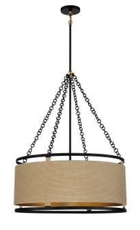 Windward Passage Six Light Pendant in Coal And Soft Brass (7|3866726)