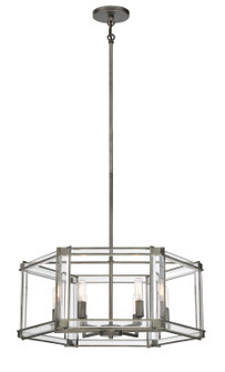 Langen Square Six Light Chandelier in Antique Nickel w/Clear Acrylic (7|3856756)