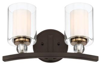 Studio 5 Two Light Bath in Painted Bronze w/Natural Brushed Brass (7|3072416)