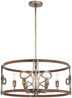 Yorkville Six Light Pendant in Aged Darkwood With Silver Pati (7|2696115)