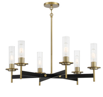 Baldwin Park Six Light Chandelier in Coal And Soft Brass (7|2546726)