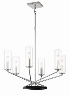 Highland Crossing Six Light Chandelier in Polished Nickel w/Coal (7|2495572)