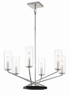 Highland Crossing Six Light Chandelier in Coal W/Polished Nickel Highlig (7|2495572)