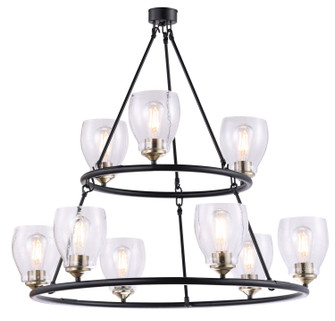 Winsley Nine Light Chandelier in Coal w/Stained Brass (7|2439878)