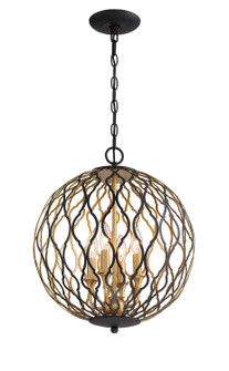 Gilded Glam Four Light Pendant in Sand Coal With Painted And Pla (7|2404680)