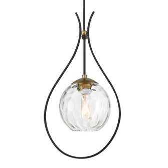 Cody One Light Mini Pendant in Coal And Soft Brass (7|1531726)