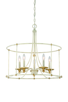 Westchester County Five Light Chandelier in Farm House White With Gilded G (7|1047701)
