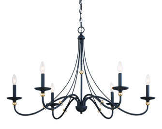 Westchester County Six Light Chandelier in Sand Coal w/Skyline Gold Leaf (7|1046677)