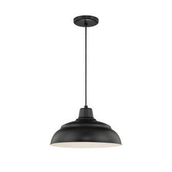R Series One Light Pendant in Satin Black (59|RWHC14SB)