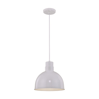 R Series One Light Pendant in White (59|RDBC12WH)