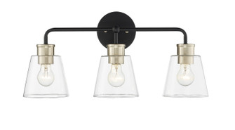 Cameron Three Light Vanity in Matte Black/Modern Gold (59|9133MBMG)