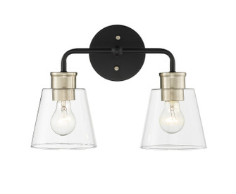 Cameron Two Light Vanity in Matte Black/Modern Gold (59|9132MBMG)