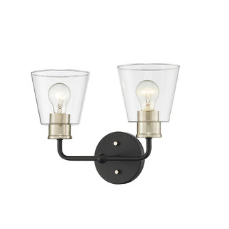 Cameron Two Light Vanity in Matte Black Modern Gold (59|9132MBMG)