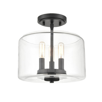 Asheville Three Light Semi-Flush Mount in Matte Black (59|6923MB)