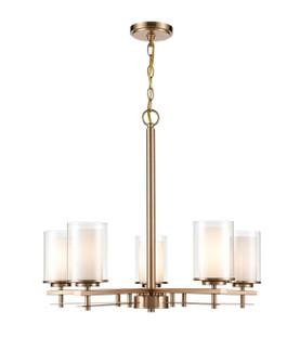 Huderson Five Light Chandelier in Modern Gold (59|5515MG)