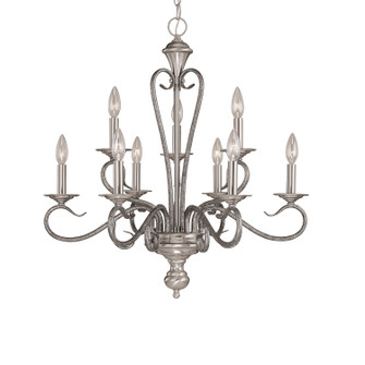 Devonshire Nine Light Chandelier in Satin Nickel/Silvermist (59|519SNSM)