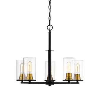 Pasadena Five Light Chandelier in Matte Black/Heirloom Bronze (59|3485MBHBZ)