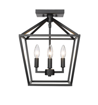Corona Four Light Semi Flush Mount in Matte Black (59|3334MB)