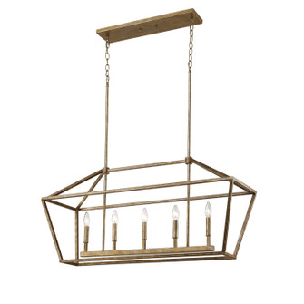 Corona Five Light Island Pendant in Vintage Gold (59|3245VG)