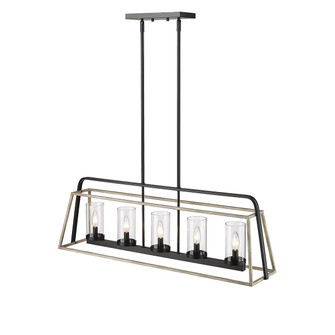 Bonnie Five Light Chandelier in Matte Black Grey Wood (59|3015MBGW)