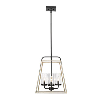 Bonnie Four Light Pendant in Matte Black/Grey Wood (59|3004MBGW)