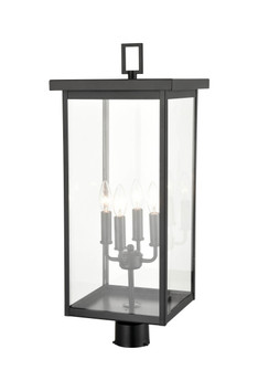 Barkeley Four Light Outdoor Post Lantern in Powder Coated Black (59|2604PBK)