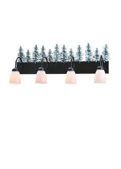 Tall Pines Four Light Vanity in Textured Black/Green Trees (57|99786)