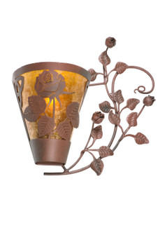 Roses & Leaves Two Light Wall Sconce in Rust/Wrought Iron (57|99452)