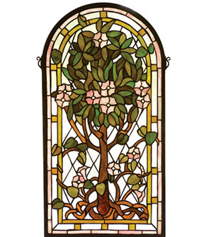 Arched Tree of Life Window in Vaclt Jaw Avocado Amber (57|99049)