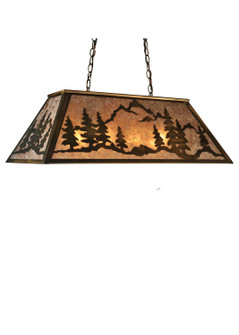 Mountain Range Six Light Oblong Pendant in Antique Copper (57|99025)