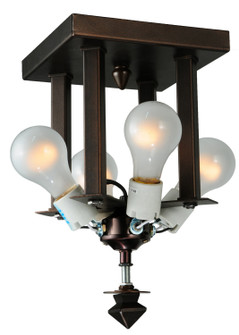 Mission Four Light Flushmount in Mahogany Bronze (57|99015)