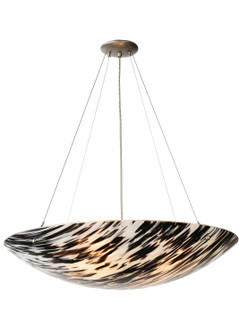 La Perla Nera Four Light Inverted Pendant in Black Metal,Nickel (57|98799)