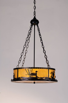 Loon Four Light Inverted Pendant in Textured Black (57|98796)