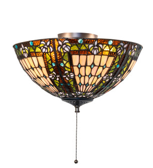 Fleur-De-Lis Three Light Flushmount in Mahogany Bronze (57|97658)