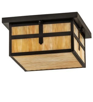 Hyde Park Two Light Flushmount in Craftsman Brown (57|87525)
