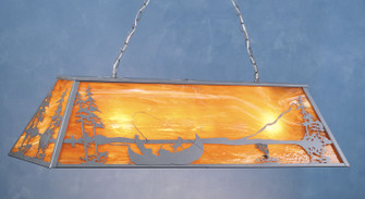 Trout & Fisherman Nine Light Oblong Pendant in Pewter (57|82887)