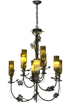 Tuscan Vineyard Nine Light Chandelier in Textured Black (57|82695)