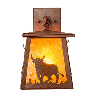 Cowboy & Steer One Light Wall Sconce in Rust (57|82663)