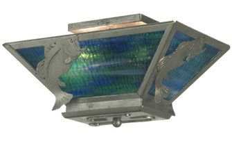 Leaping Bass Two Light Semi-Flushmount in Galvanized (57|81760)