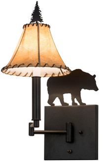 Black Bear One Light Swing Arm Wall Sconce in Textured Black Candelabra Clip (57|81467)