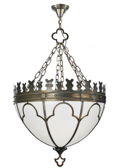 Gothic Three Light Inverted Pendant in Antique Brass (57|81438)