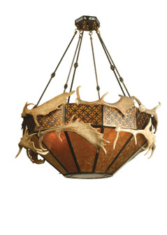 Antlers Eight Light Chandelier in Antique Copper (57|81333)