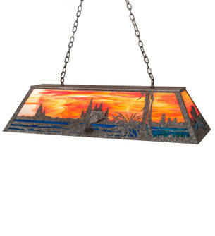 Leaping Bass Six Light Pendant in Galvanized (57|81119)