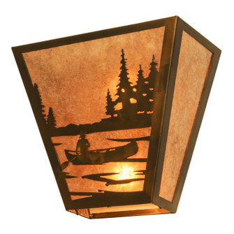 Canoe At Lake Two Light Wall Sconce in Antique Copper (57|81075)