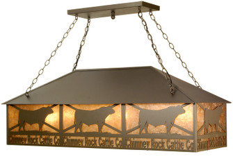 Personalized Nine Light Oblong Pendant in Wrought Iron (57|77924)