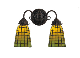 Geometric Two Light Wall Sconce in Mahogany Bronze (57|74056)