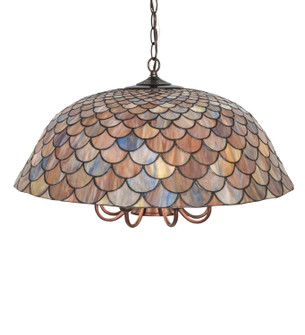 Tiffany Fishscale Nine Light Pendant in Mahogany Bronze (57|73157)