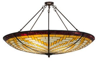 Basket Weave Six Light Inverted Pendant in Mahogany Bronze (57|72653)